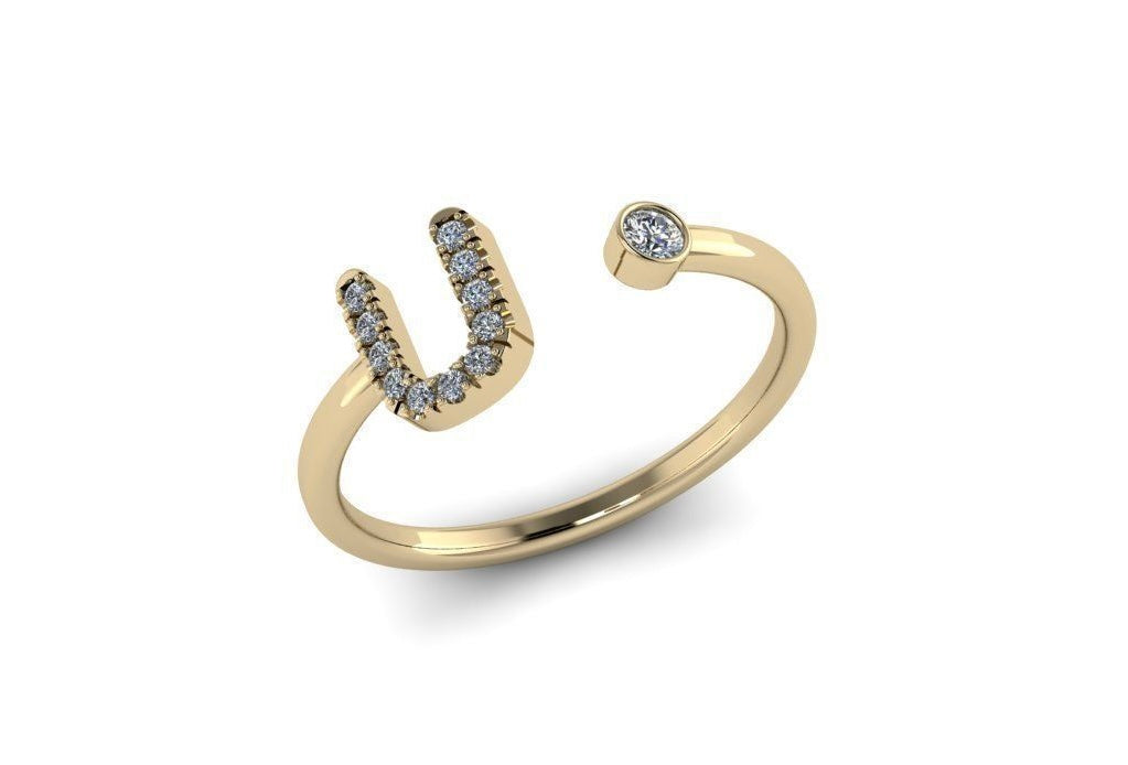 10k Diamond Letter Rings