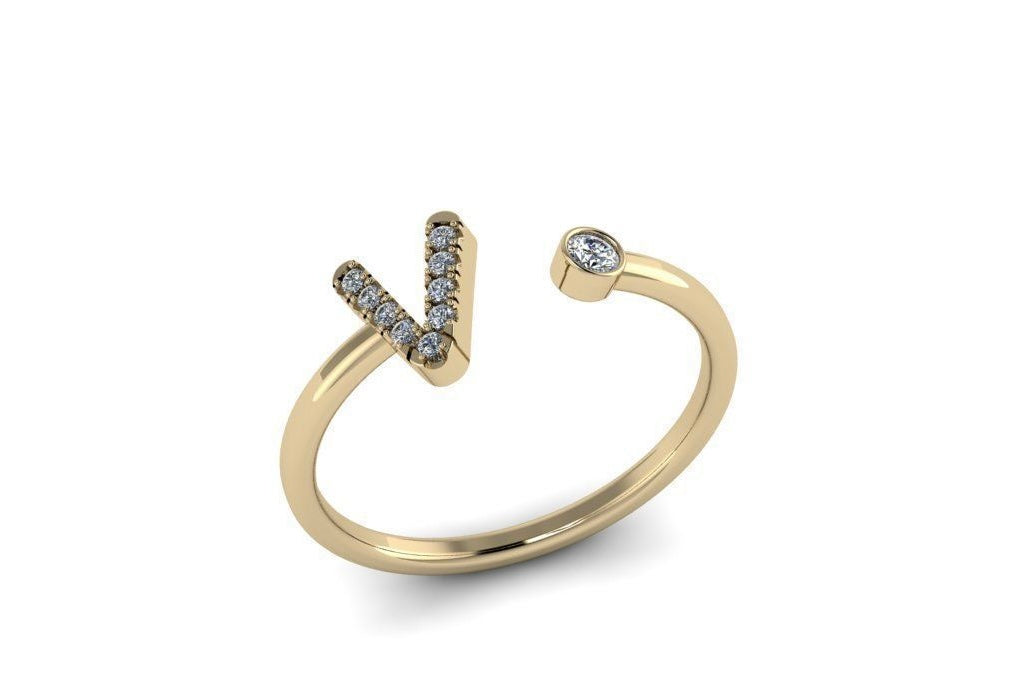 10k Diamond Letter Rings