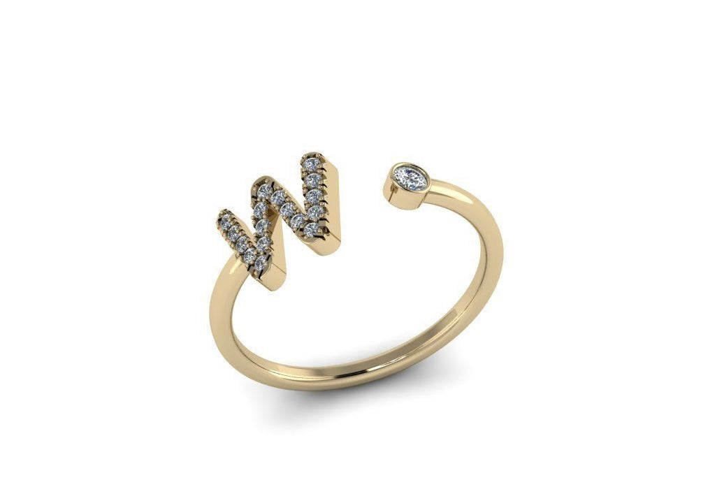 10k Diamond Letter Rings