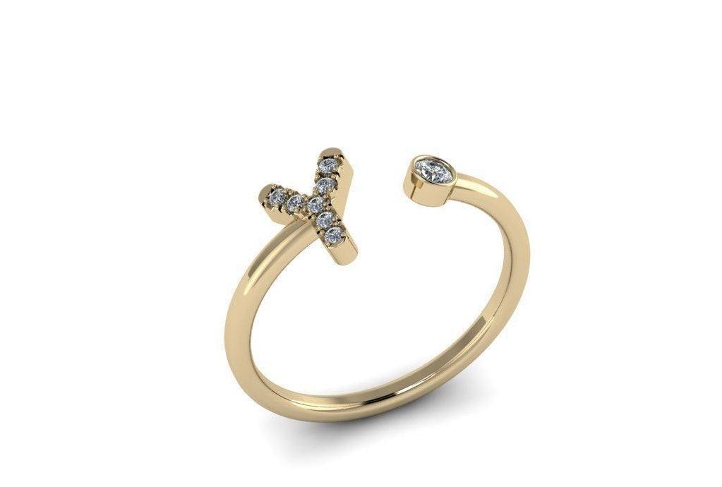 10k Diamond Letter Rings