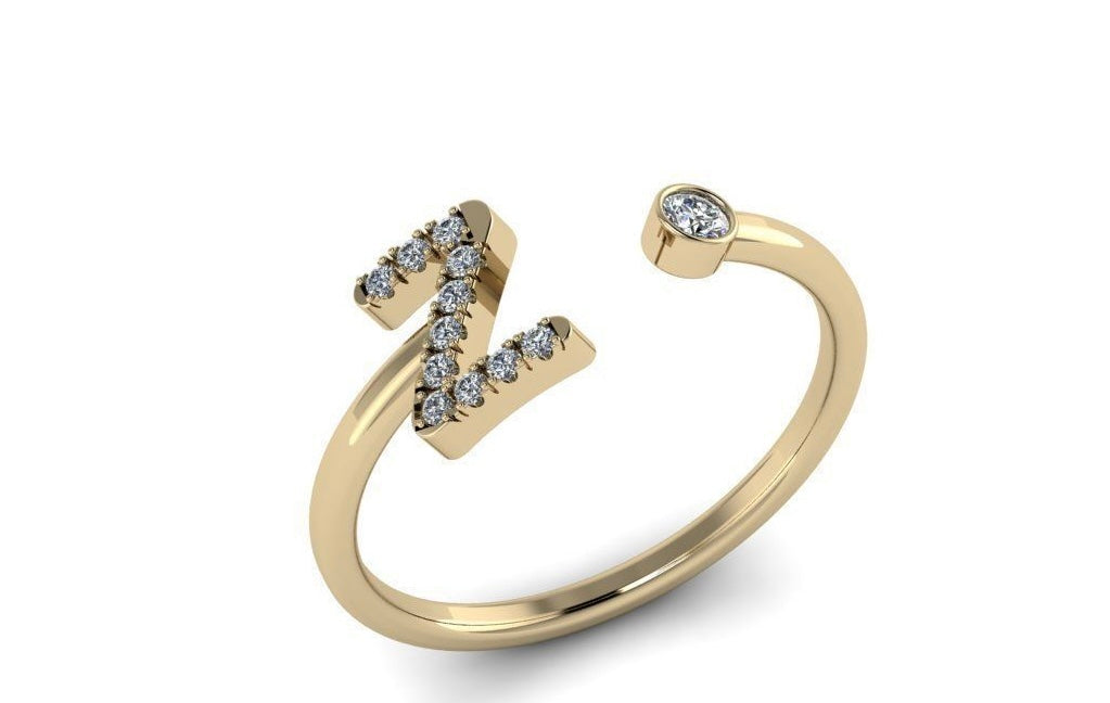 10k Diamond Letter Rings