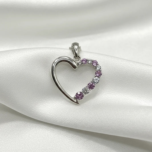 10k White Gold Heart Pendant