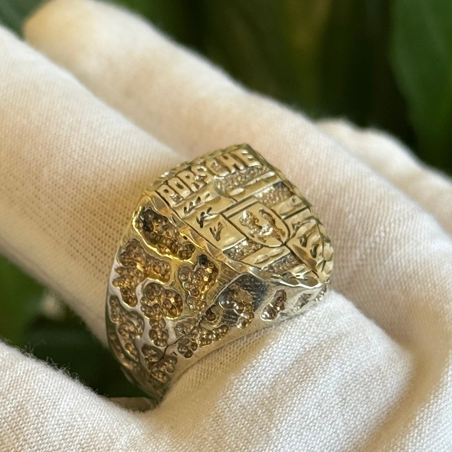 Sterling silver Porsche ring