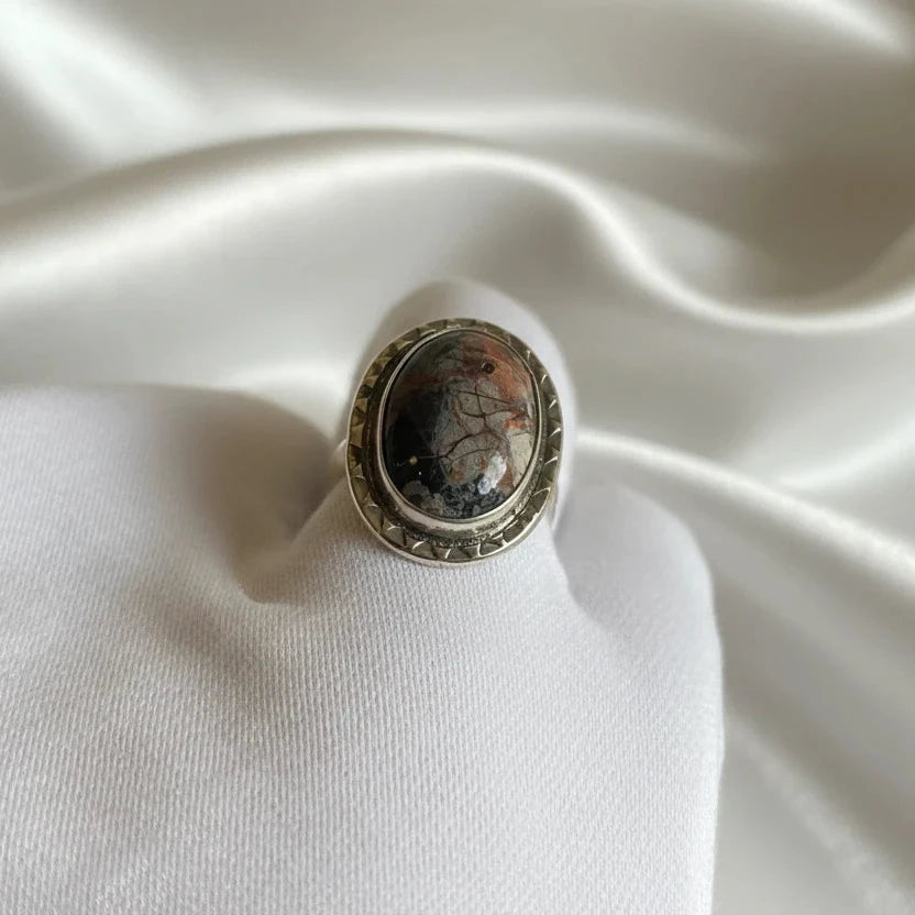 Sterling Silver multi color stone ring