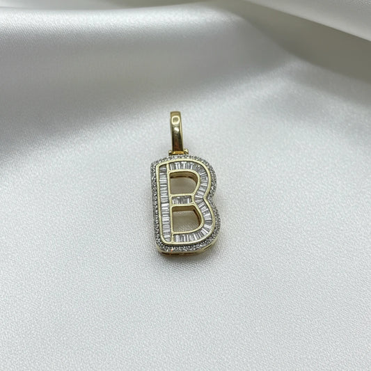 10k Diamond “B” Pendant