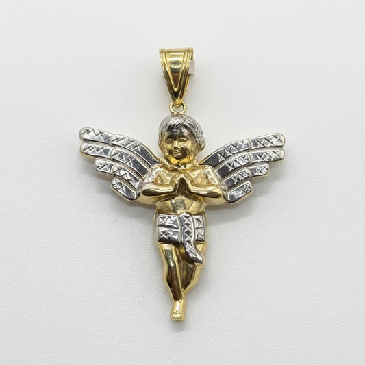 10k two tone Angel Pendant