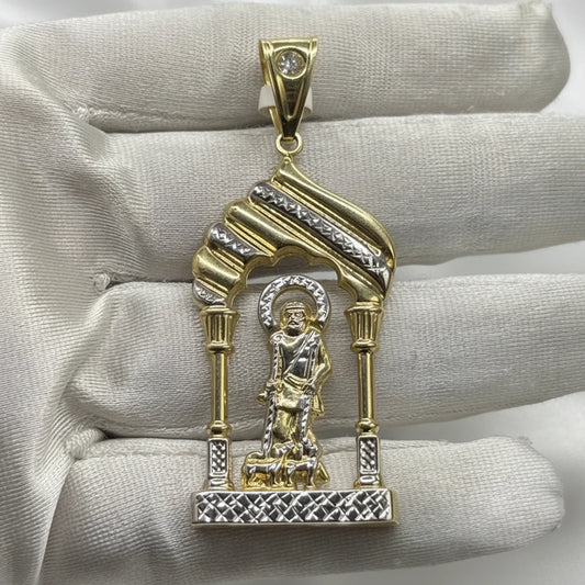 10k Two Tone St. Lazarus pendant