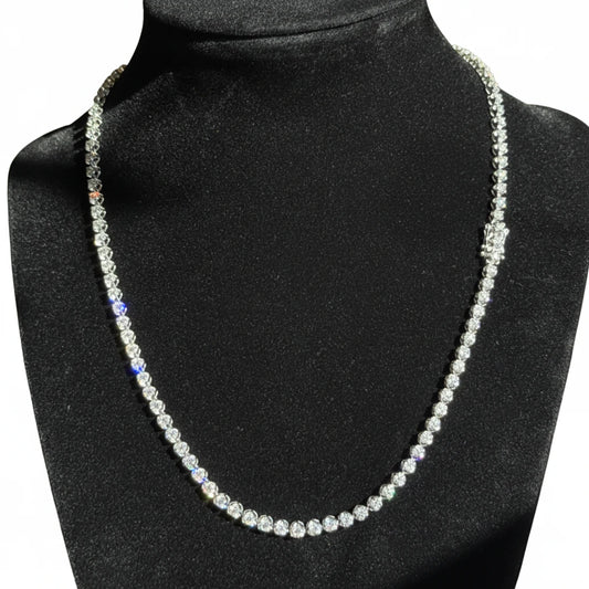 14k White Gold Tennis Necklace