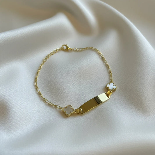 14k Over Sterling Silver Baby ID Bracelet