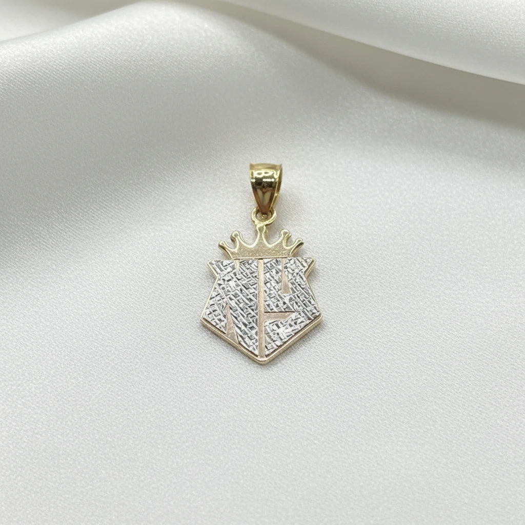 10k “NY” two tone pendant