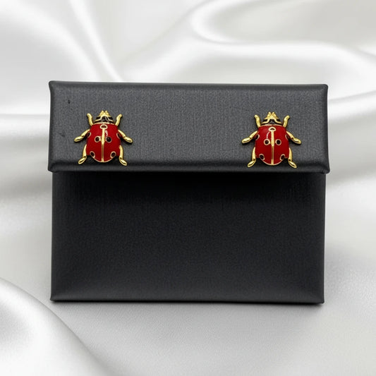 Sterling Silver Lady Bug Earrings