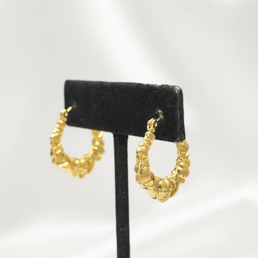 10k x heart hoop earrings