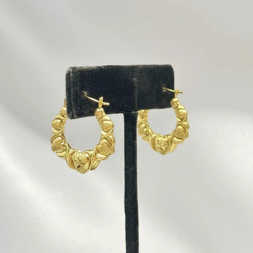 10k x heart hoop earrings