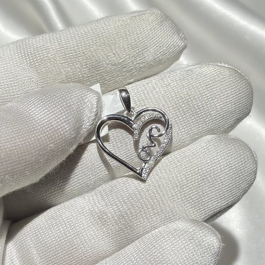14k “Love” Diamond heart pendant