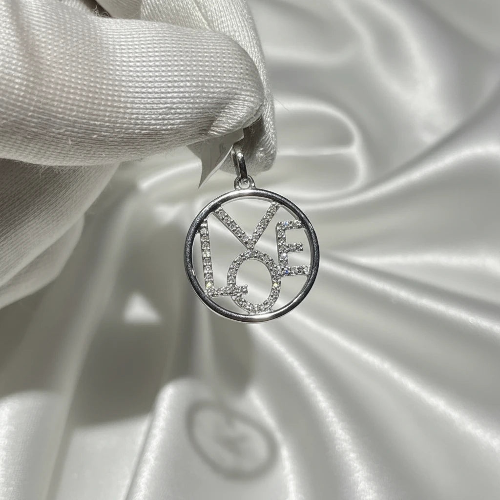 14k “Love” Diamond Pendant