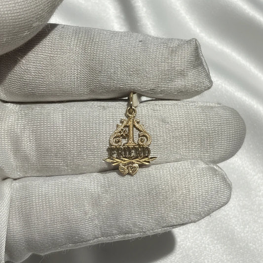 14k “#1 Friend” pendant