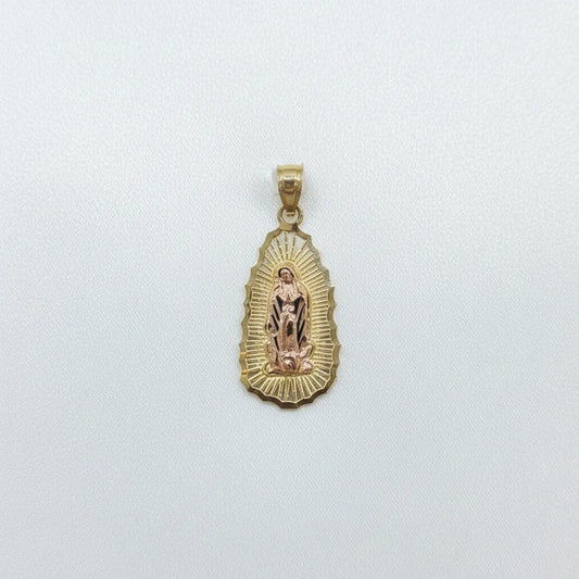 14k Two Tone Virgin Mary Pendant