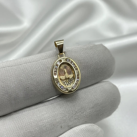 10k two tone Cz Pendant
