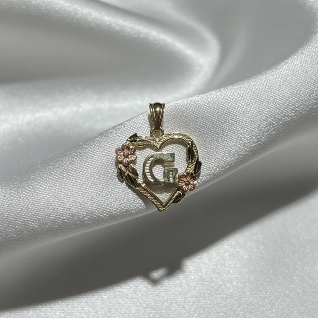 10k letter Heart Pendant