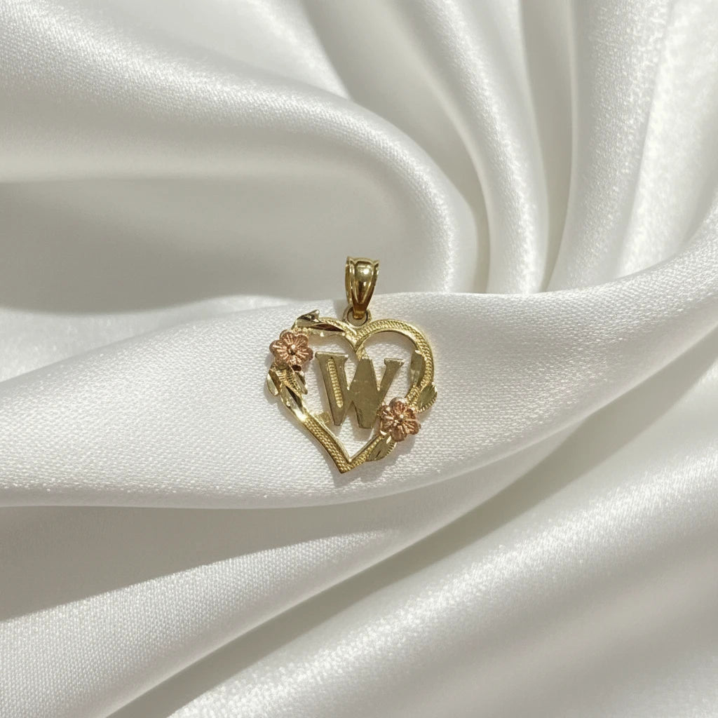 10k letter Heart Pendant
