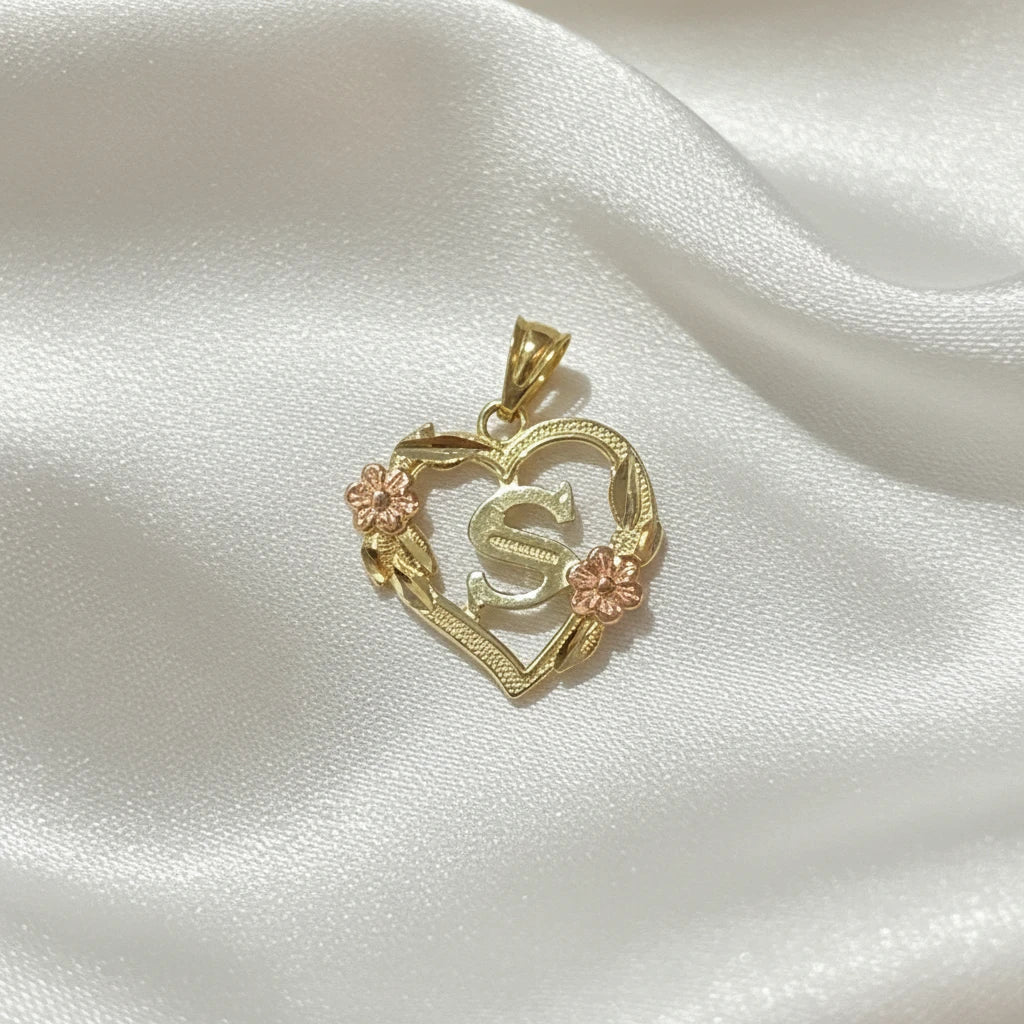10k letter Heart Pendant