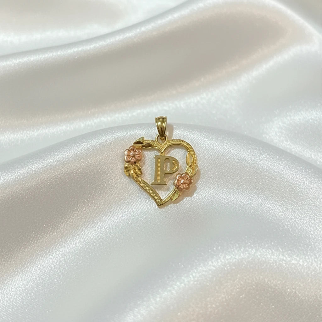 10k letter Heart Pendant