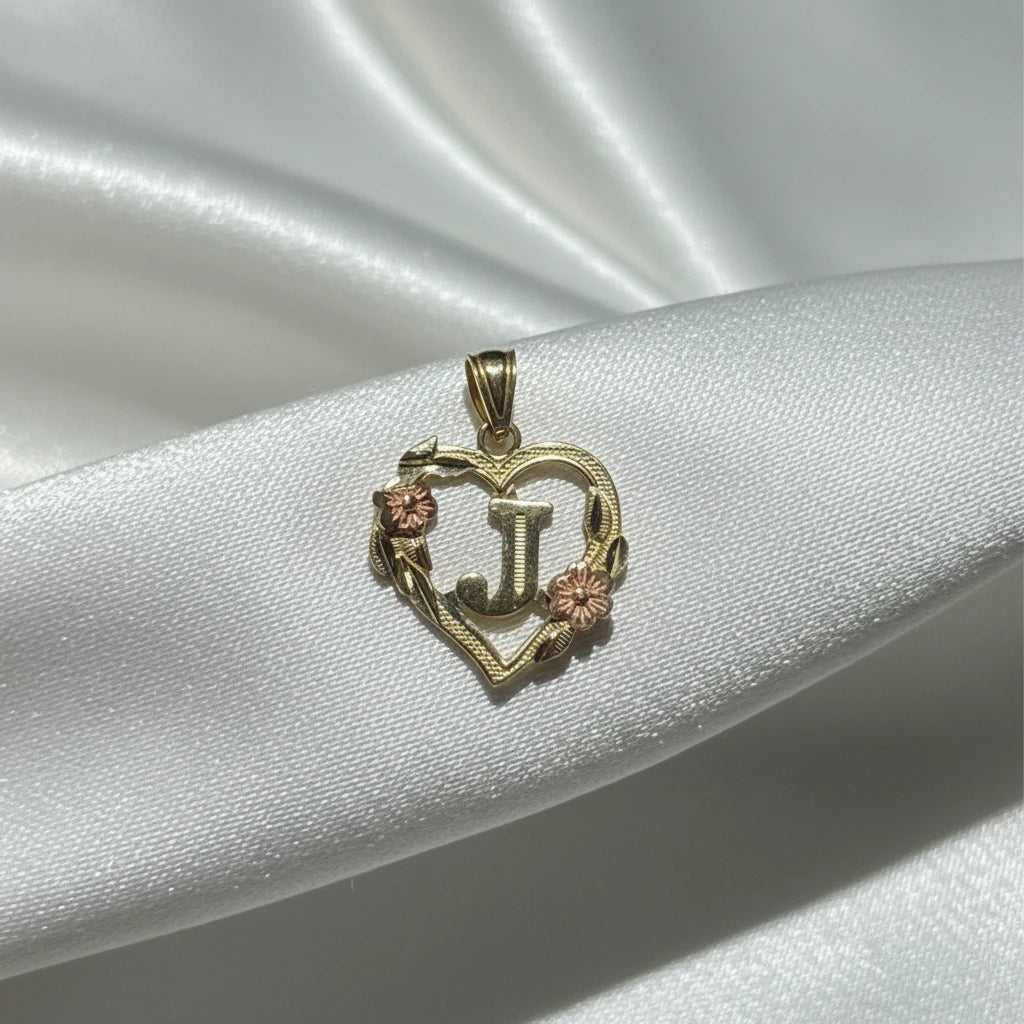 10k letter Heart Pendant