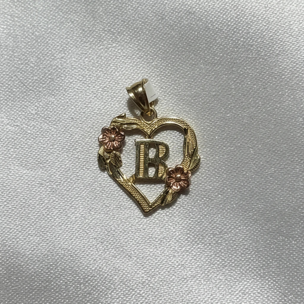 10k letter Heart Pendant