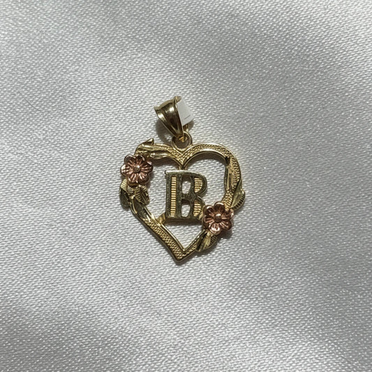 10k letter Heart Pendant