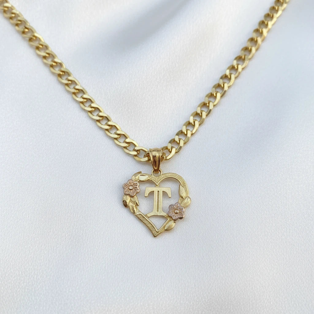 10k letter Heart Pendant