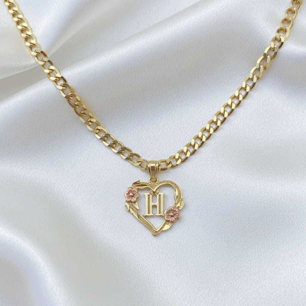 10k letter Heart Pendant