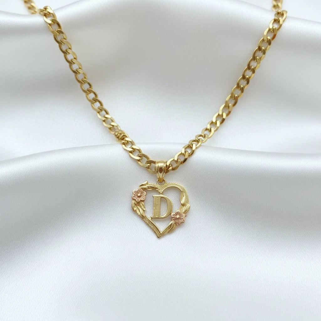 10k letter Heart Pendant