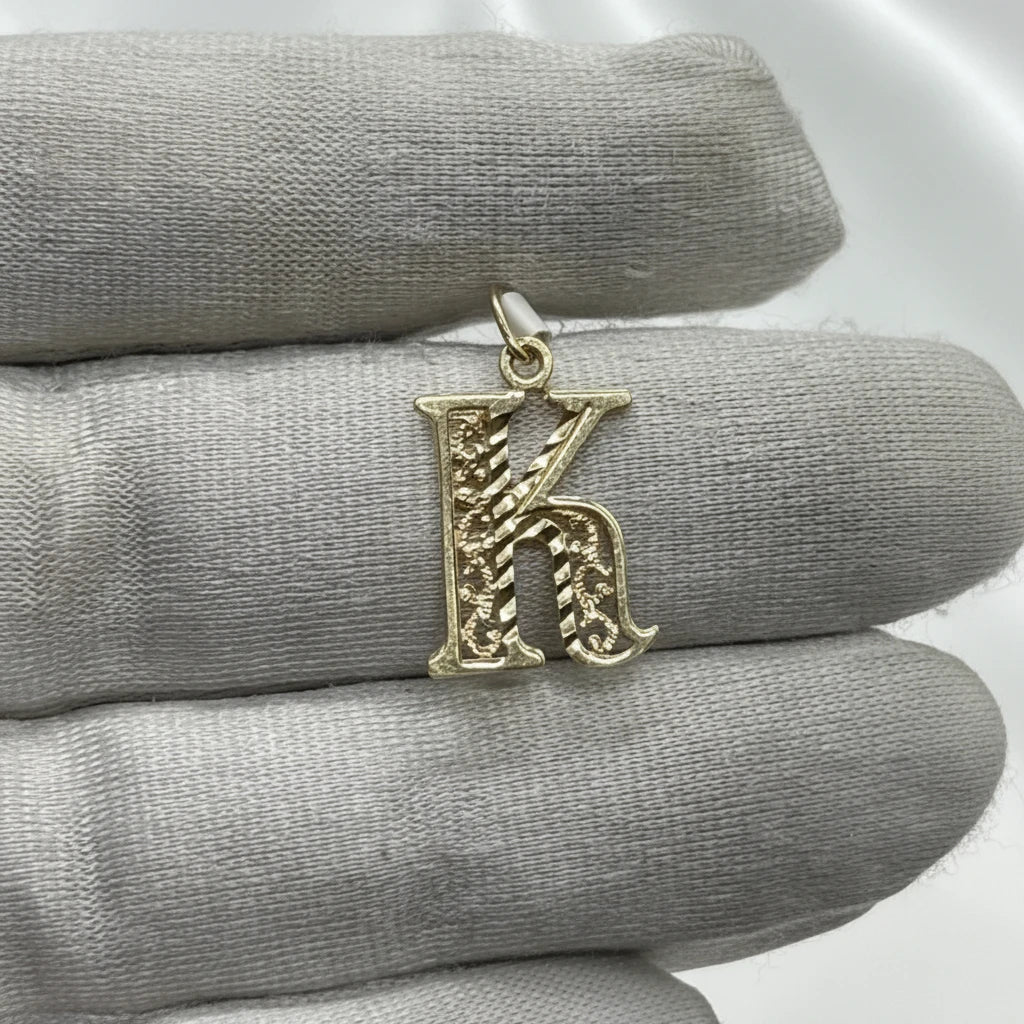 14k Letter “K” Pendant
