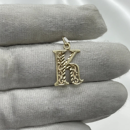 14k Letter “K” Pendant