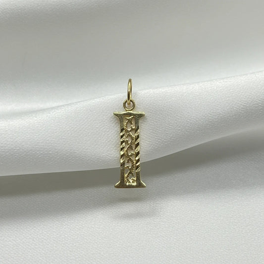 14k letter “I” pendant