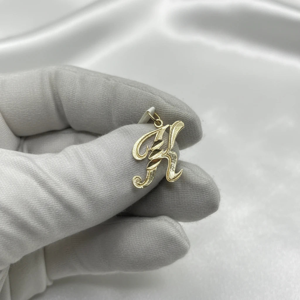 14k letter “K” pendant