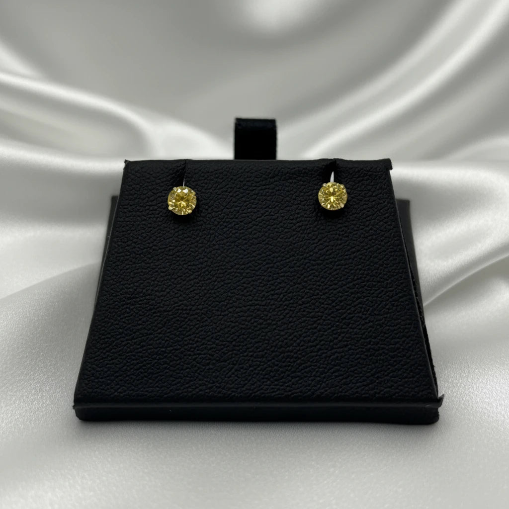 10k Yellow Cubic Zirconia Earrings