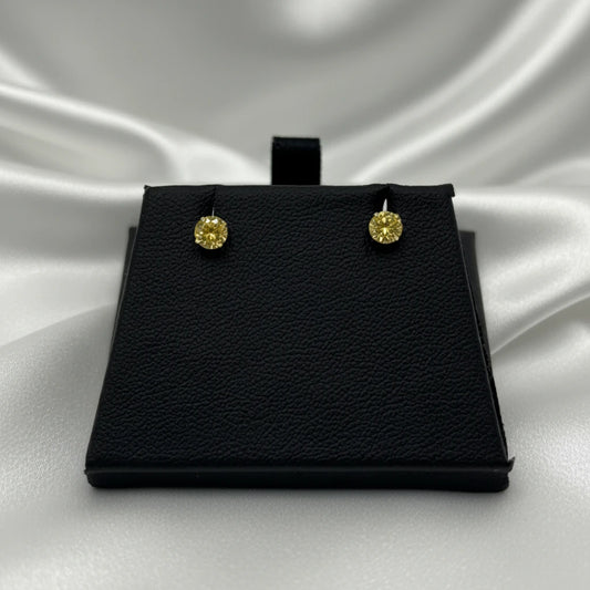 10k Yellow Cubic Zirconia Earrings