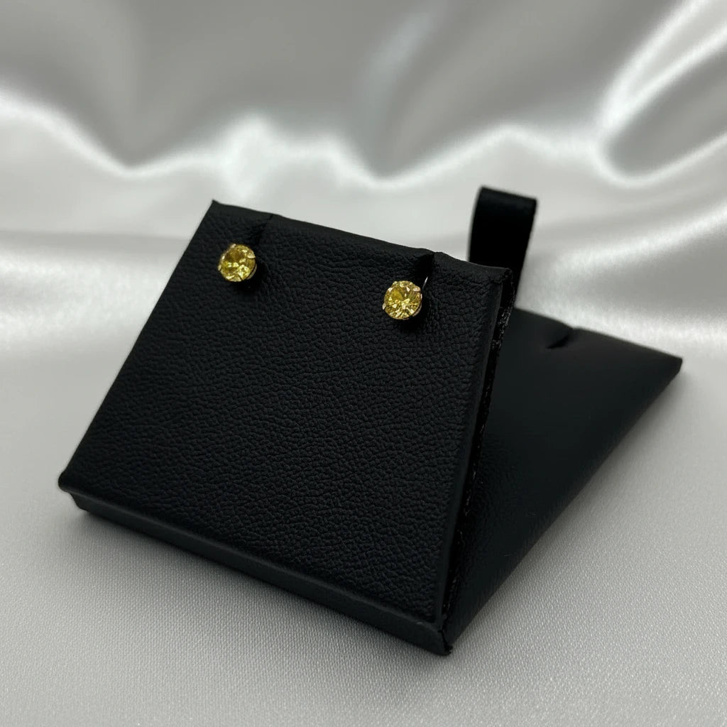 10k Yellow Cubic Zirconia Earrings