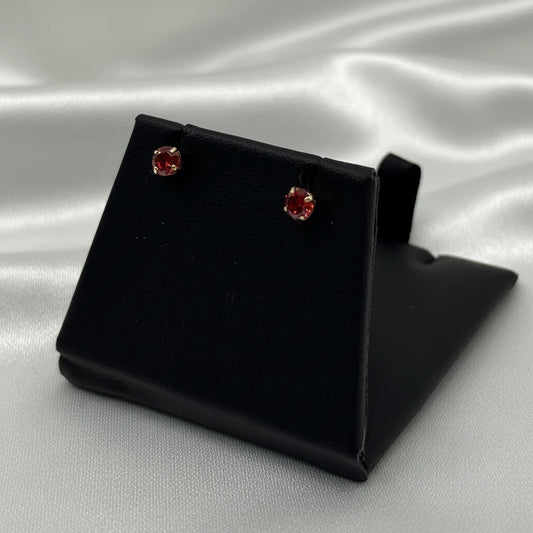 10k Red Cubic Zirconia Earrings