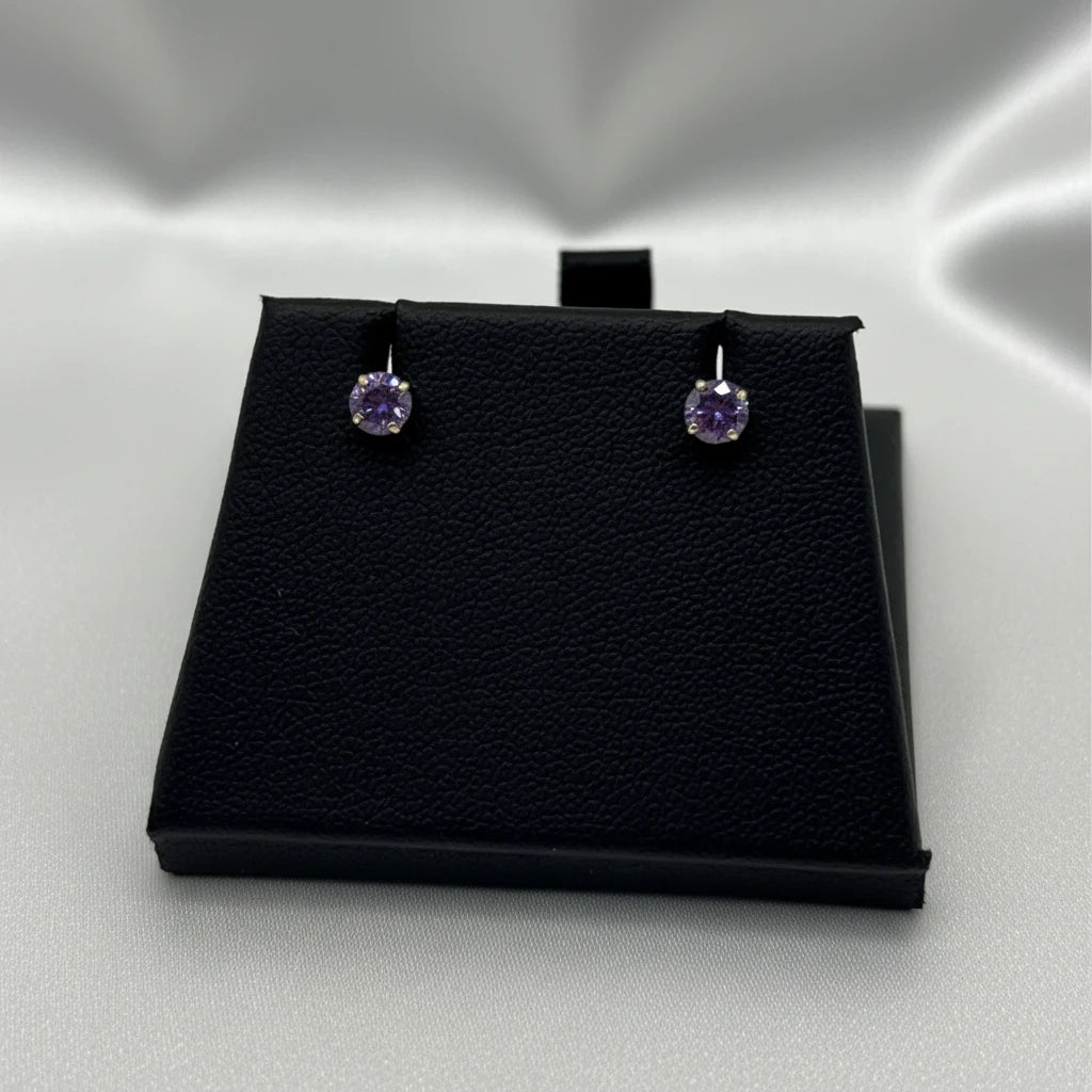 10k Purple Cubic Zirconia Earrings