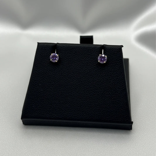 10k Purple Cubic Zirconia Earrings