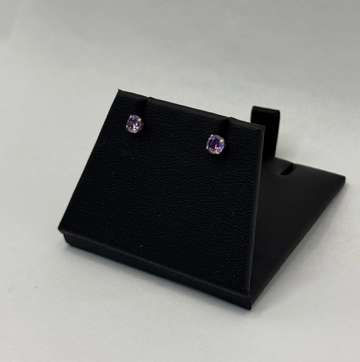 10k Purple Cubic Zirconia Earrings