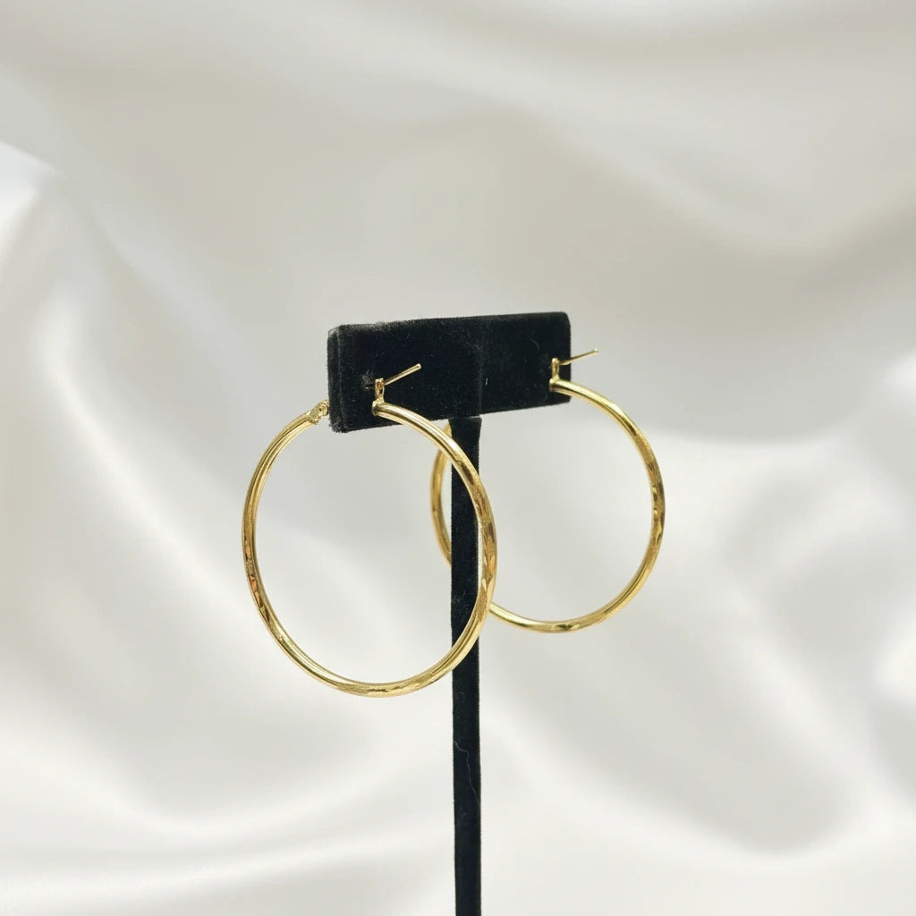 10k Diamond cut hoop earrings
