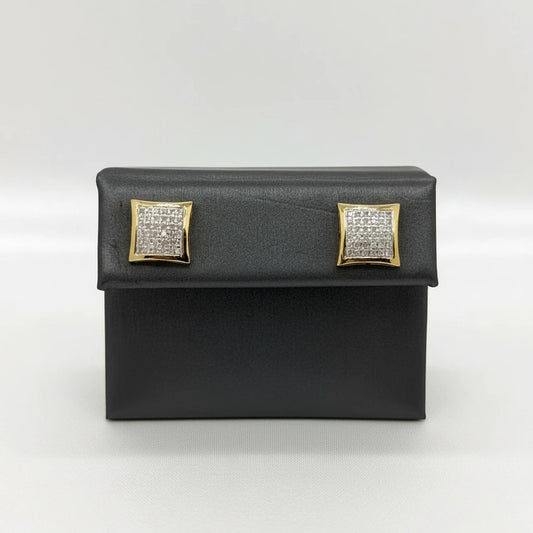 10k Diamond Square Earrings