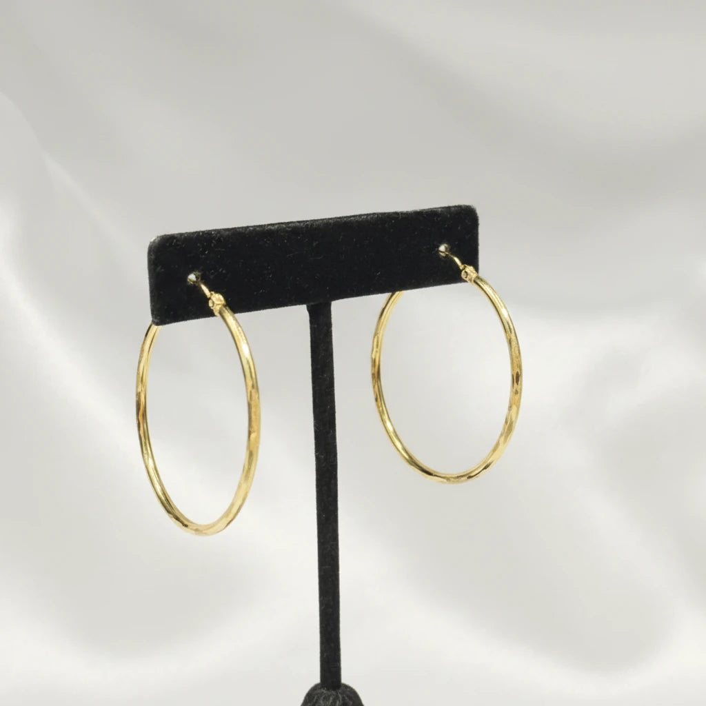 10k Diamond Cut hoop earrings