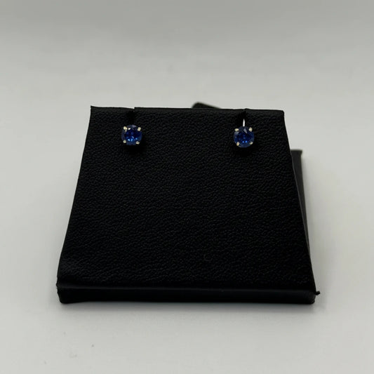 10k Blue Cubic Zirconia Earrings