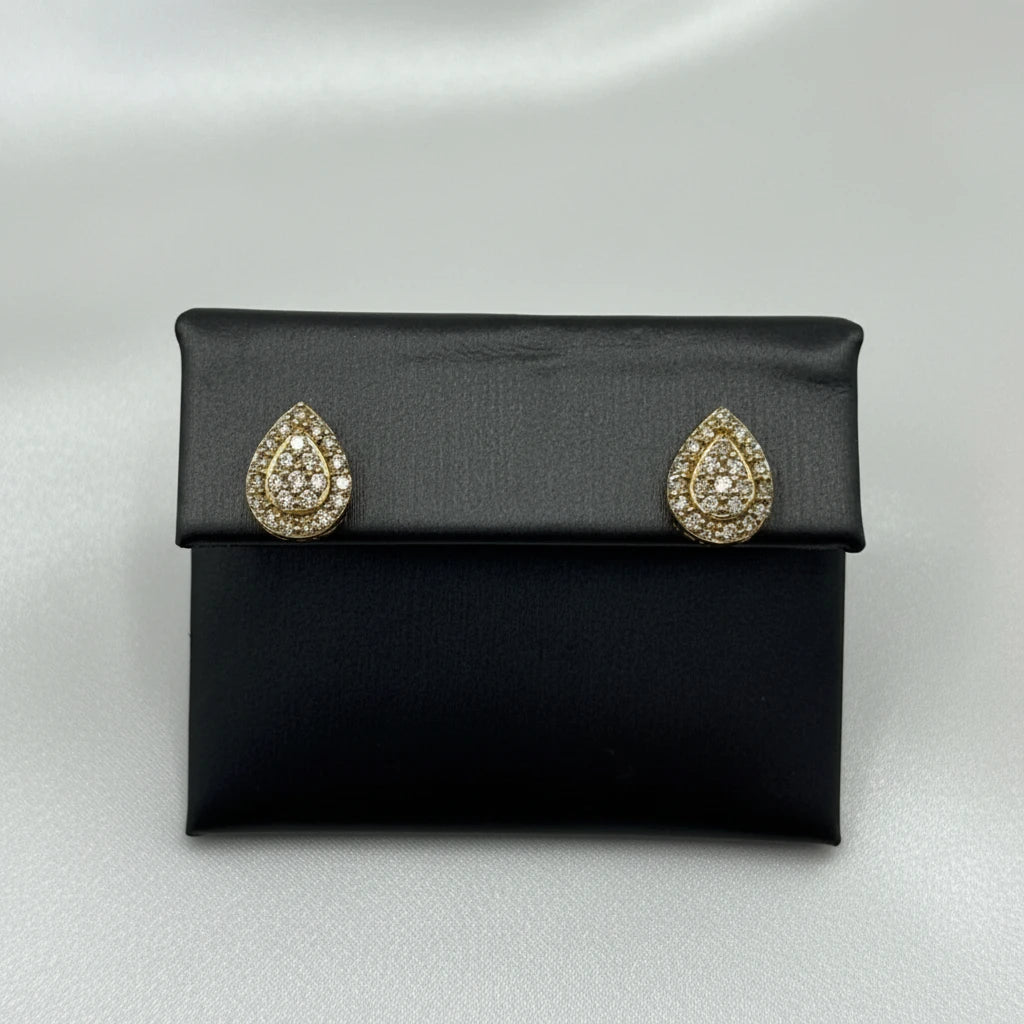 14k Diamond Pear Shape Earrings