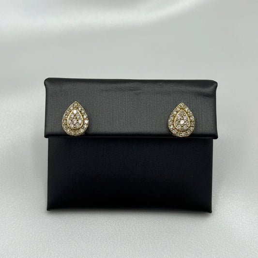 14k Diamond Pear Shape Earrings