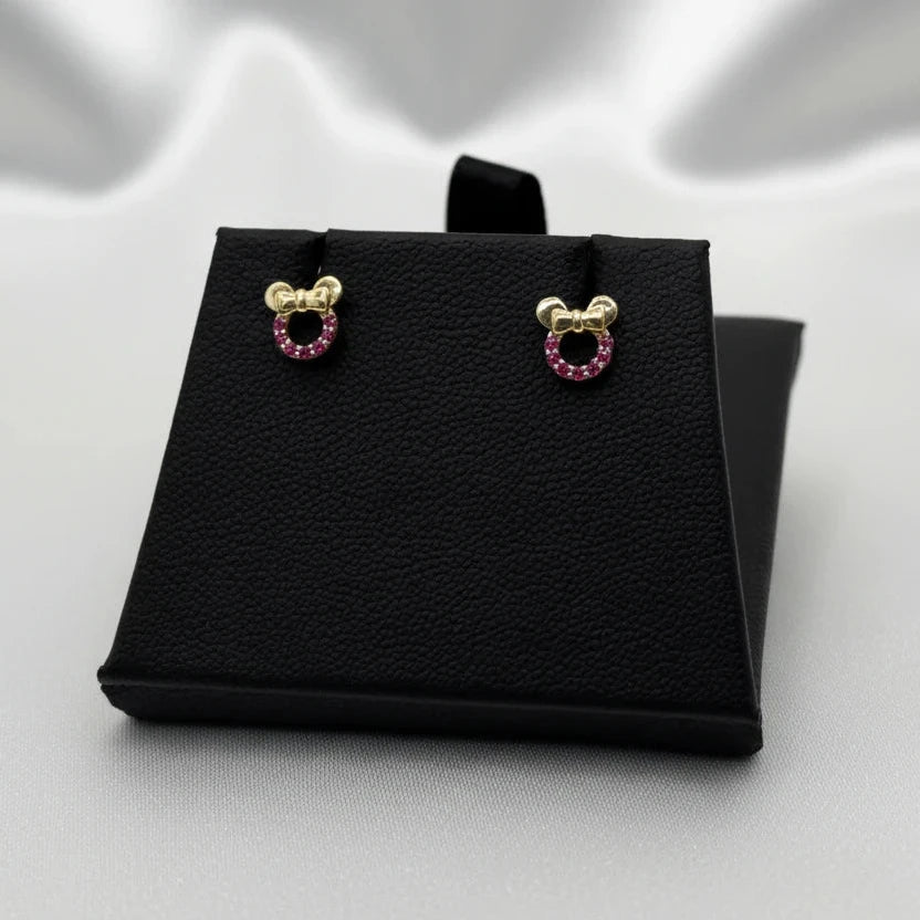 14k Red Cubic Zirconia Earrings